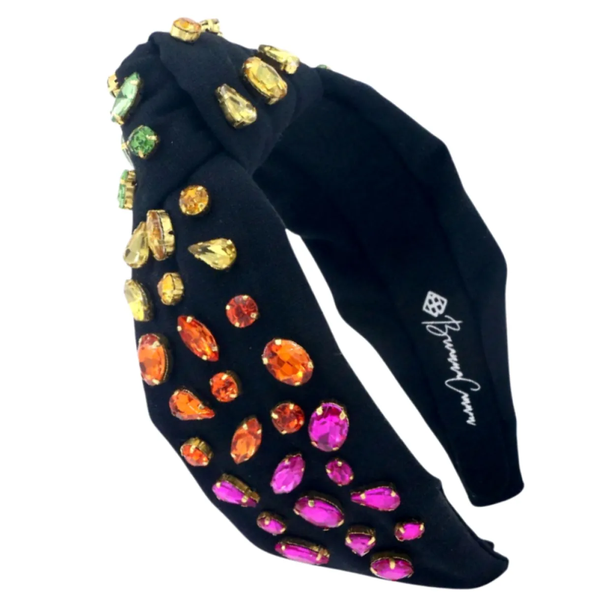 adult_black_headband_with_0.webp Adult Black Headband with Rainbow Gradient Hand-Sewn Crystals-Brianna Cannon New