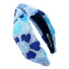 Adult Size Blue Mosaic Lace Flowers Headband-Brianna Cannon Online