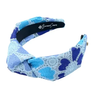 Adult Size Blue Mosaic Lace Flowers Headband-Brianna Cannon Online