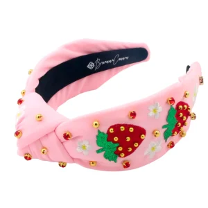 Adult Size Embroidered Strawberry Headband with Crystals & Beads-Brianna Cannon Discount