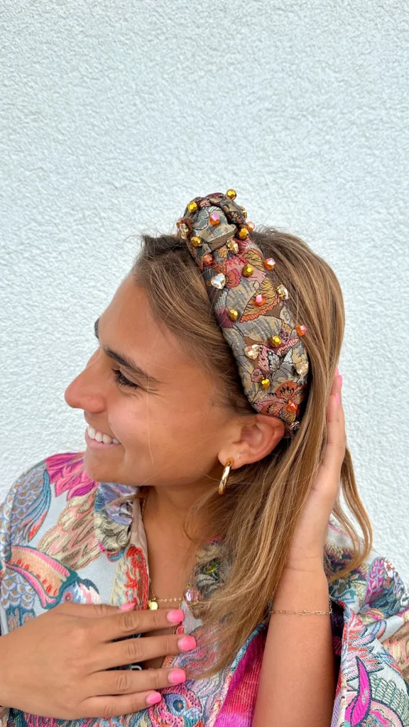 Adult Size Floral Butterfly Headband With Crystals-Brianna Cannon Fashion
