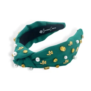 Adult Size Green LCA Logo Headband With Pearls and Crystals-Brianna Cannon Best