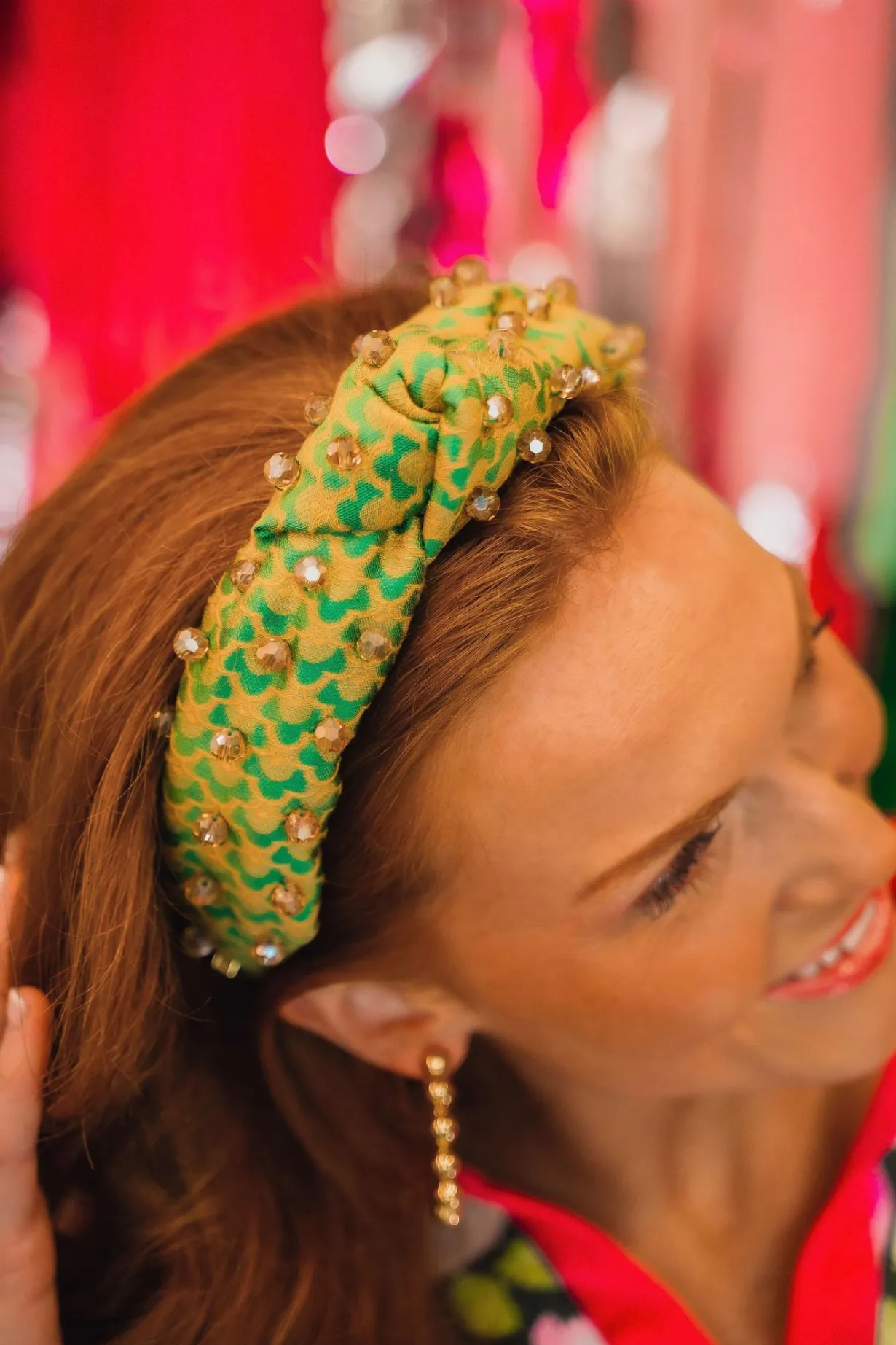 adult_size_green_scallope_2.webp Adult Size Green Scalloped Headband with Gold Beads-Brianna Cannon Online