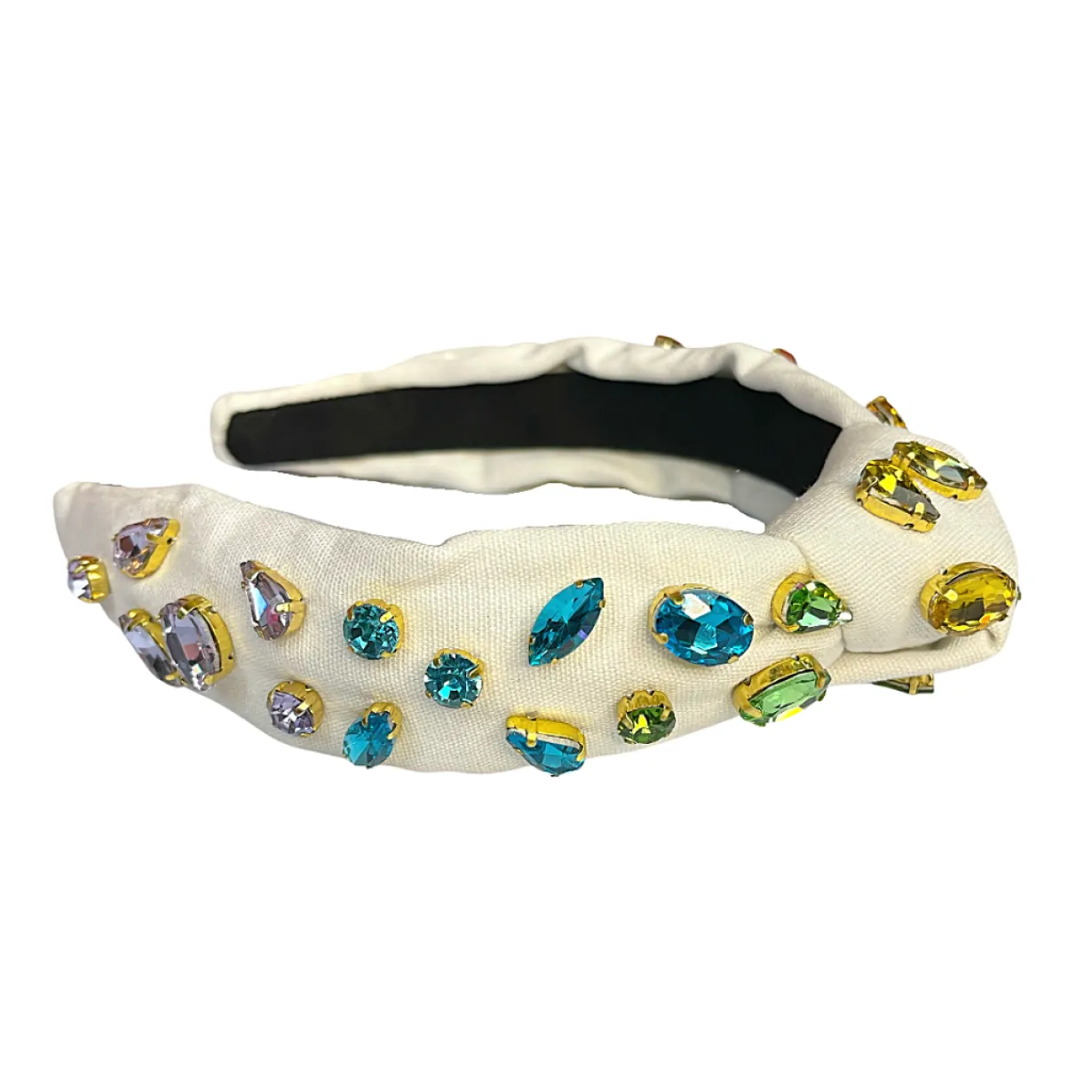 adult_size_ivory_headband_6.webp Adult Size Ivory Headband with Rainbow Gradient Hand-Sewn Crystals-Brianna Cannon Fashion