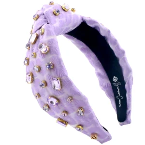 Adult Size Lavender Textured Headband with Crystals-Brianna Cannon Fashion