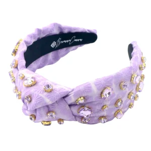 Adult Size Lavender Textured Headband with Crystals-Brianna Cannon Fashion