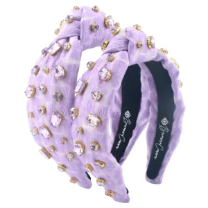 Adult Size Lavender Textured Headband with Crystals-Brianna Cannon Fashion