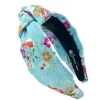 Adult Size Light Blue Floral Silk Headband-Brianna Cannon New