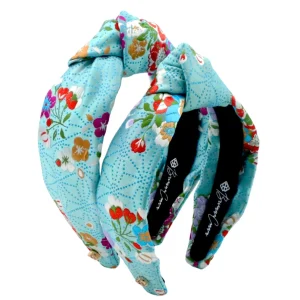 Adult Size Light Blue Floral Silk Headband-Brianna Cannon New