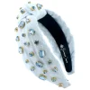 Adult Size Light Blue Textured Headband with Crystals-Brianna Cannon Online