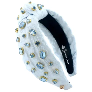 Adult Size Light Blue Textured Headband with Crystals-Brianna Cannon Online