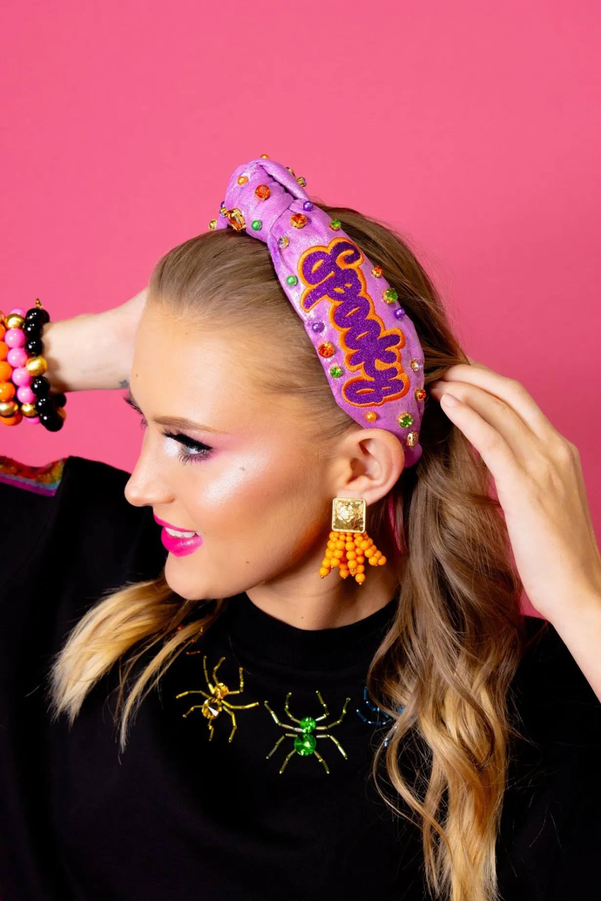 adult_size_metallic_iride_2.webp Adult Size Metallic Iridescence SPOOKY Headband with Crystals-Brianna Cannon Online