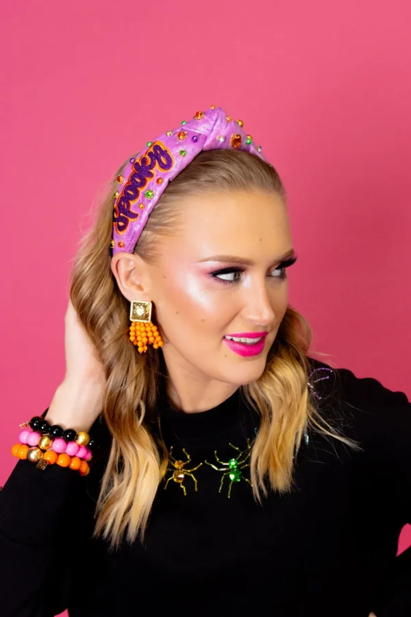 Adult Size Metallic Iridescence SPOOKY Headband with Crystals-Brianna Cannon Online