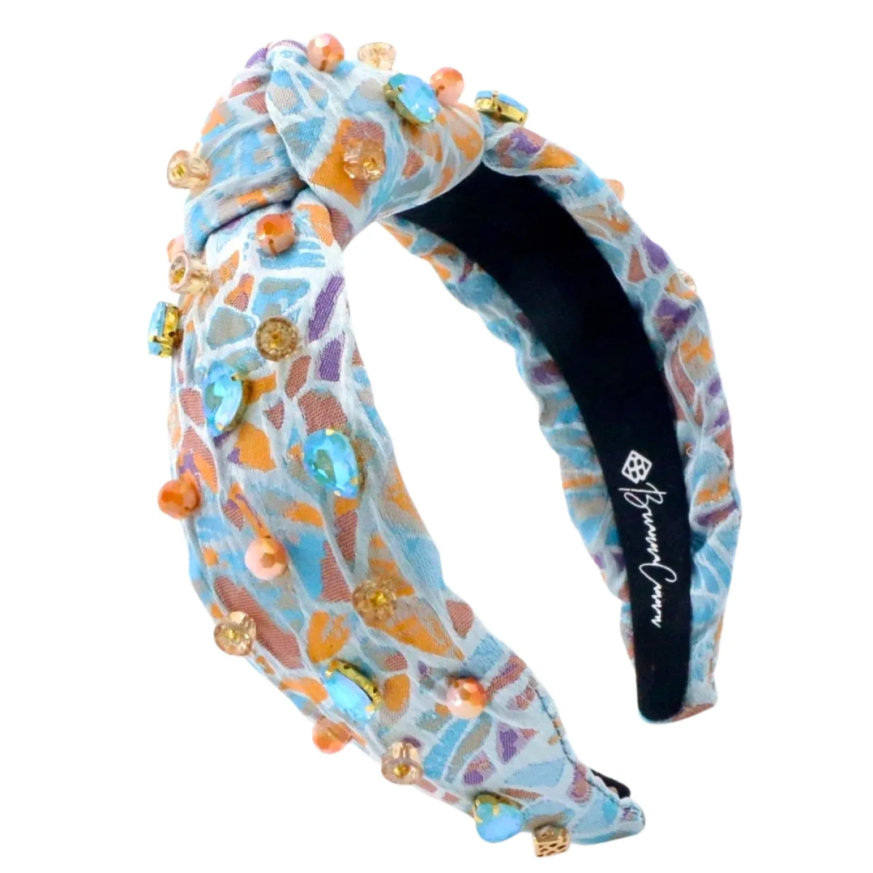 adult_size_mosaic_headban_0.webp Adult Size Mosaic Headband with Blue & Orange Crystals-Brianna Cannon New