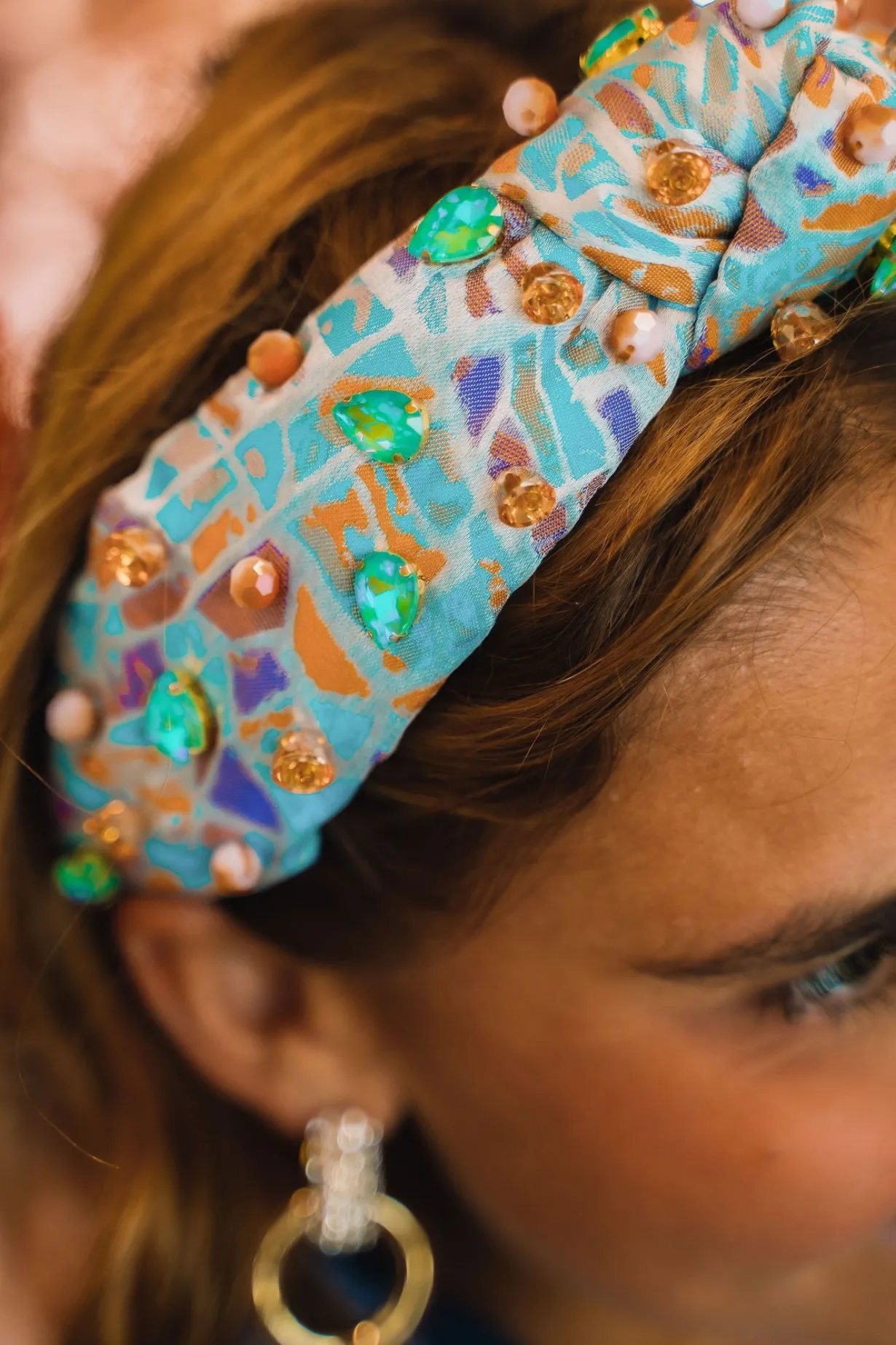 adult_size_mosaic_headban_3.webp Adult Size Mosaic Headband with Blue & Orange Crystals-Brianna Cannon New