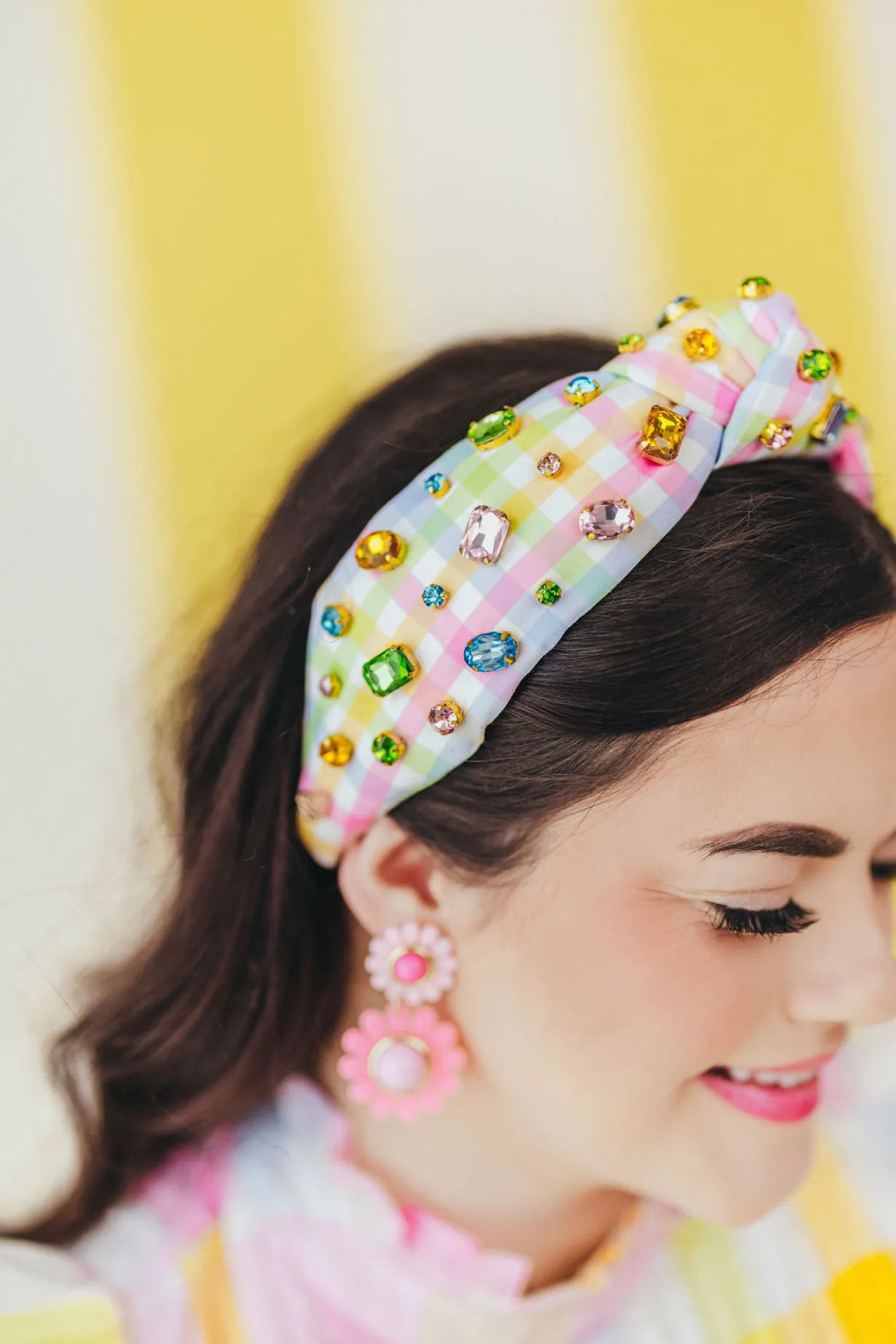 Adult Size Multicolor Gingham Headband-Brianna Cannon Hot