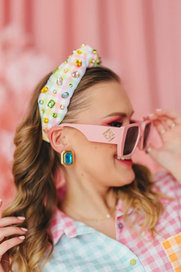 Adult Size Multicolor Gingham Headband-Brianna Cannon Hot