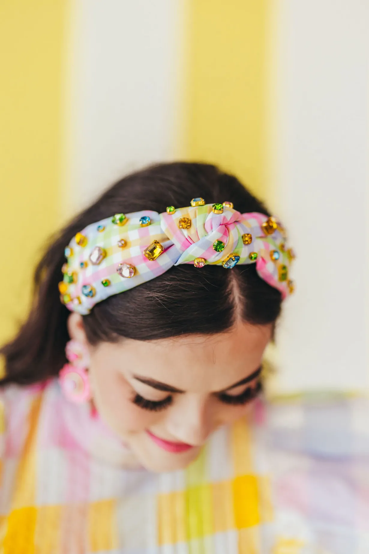 Adult Size Multicolor Gingham Headband-Brianna Cannon Hot