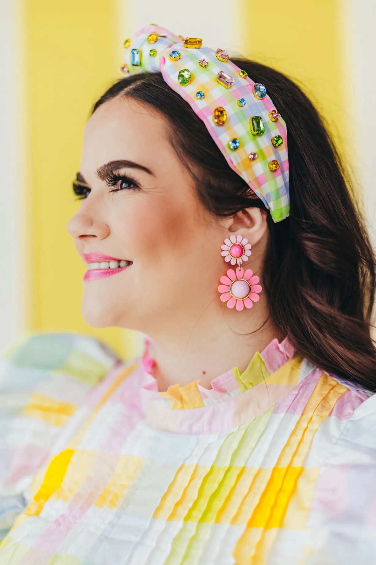 Adult Size Multicolor Gingham Headband-Brianna Cannon Hot