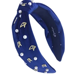 Adult Size Navy PCA Charm Headband with Gold Beads-Brianna Cannon Discount