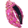 Adult Size Pink & Gold Floral Headband with Gold Beads & Pink Crystals-Brianna Cannon Sale