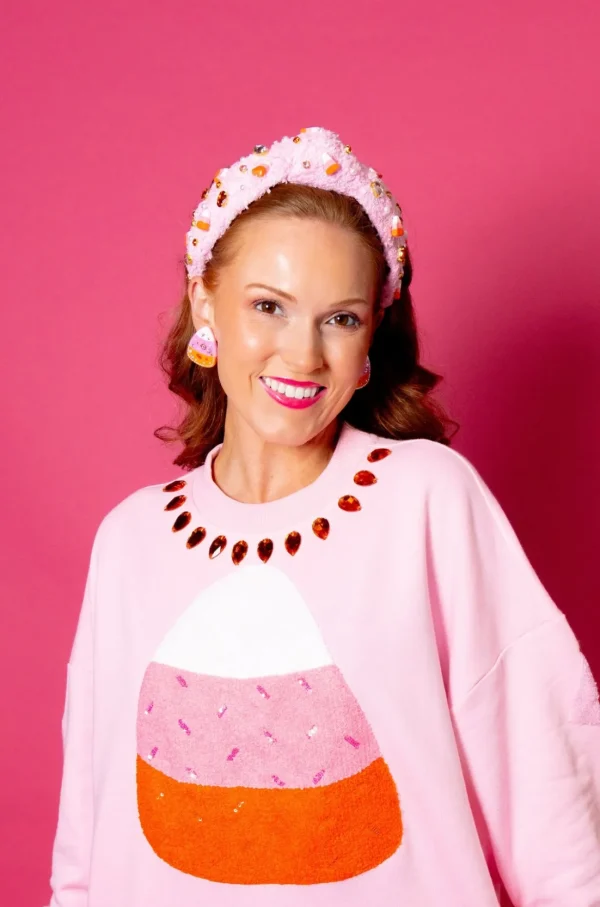 Adult Size Pink Candy Corn Headband with Crystals-Brianna Cannon Sale