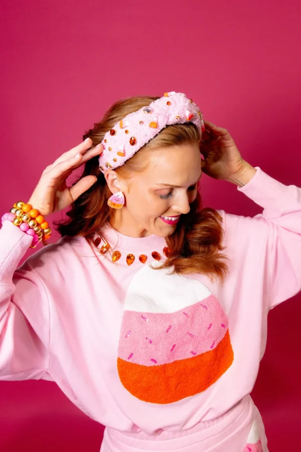 Adult Size Pink Candy Corn Headband with Crystals-Brianna Cannon Sale