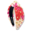 Adult Size Pink, Red & Ivory Headband with Gold Beads-Brianna Cannon Discount