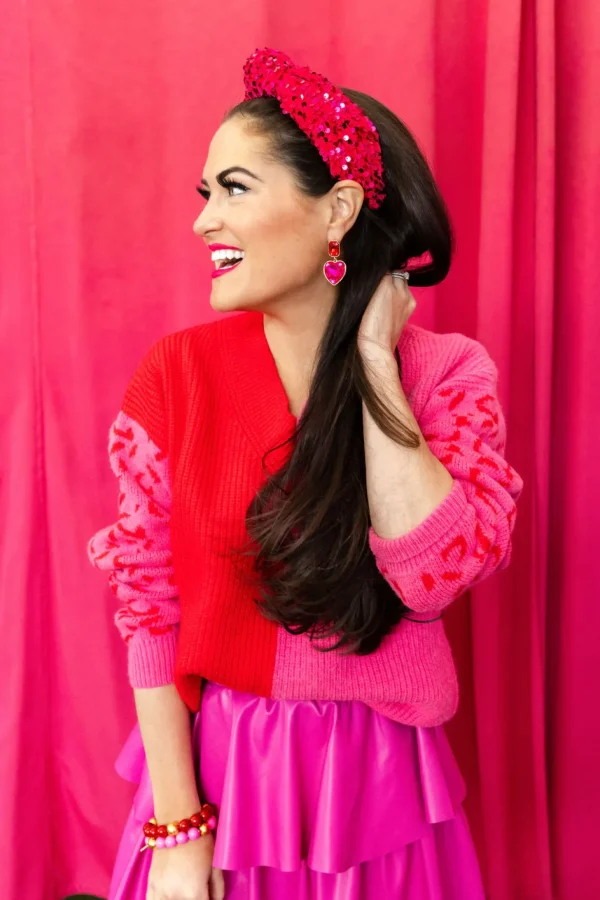 Adult Size Pink Sequin Knotted Headband-Brianna Cannon Outlet