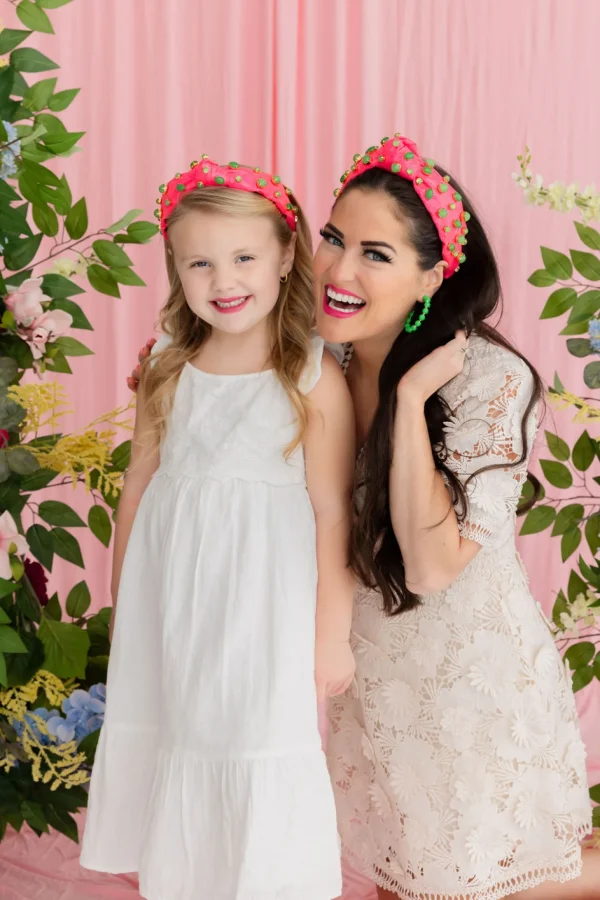 Adult Size Pink Shimmer Headband with Jade Stones-Brianna Cannon Online