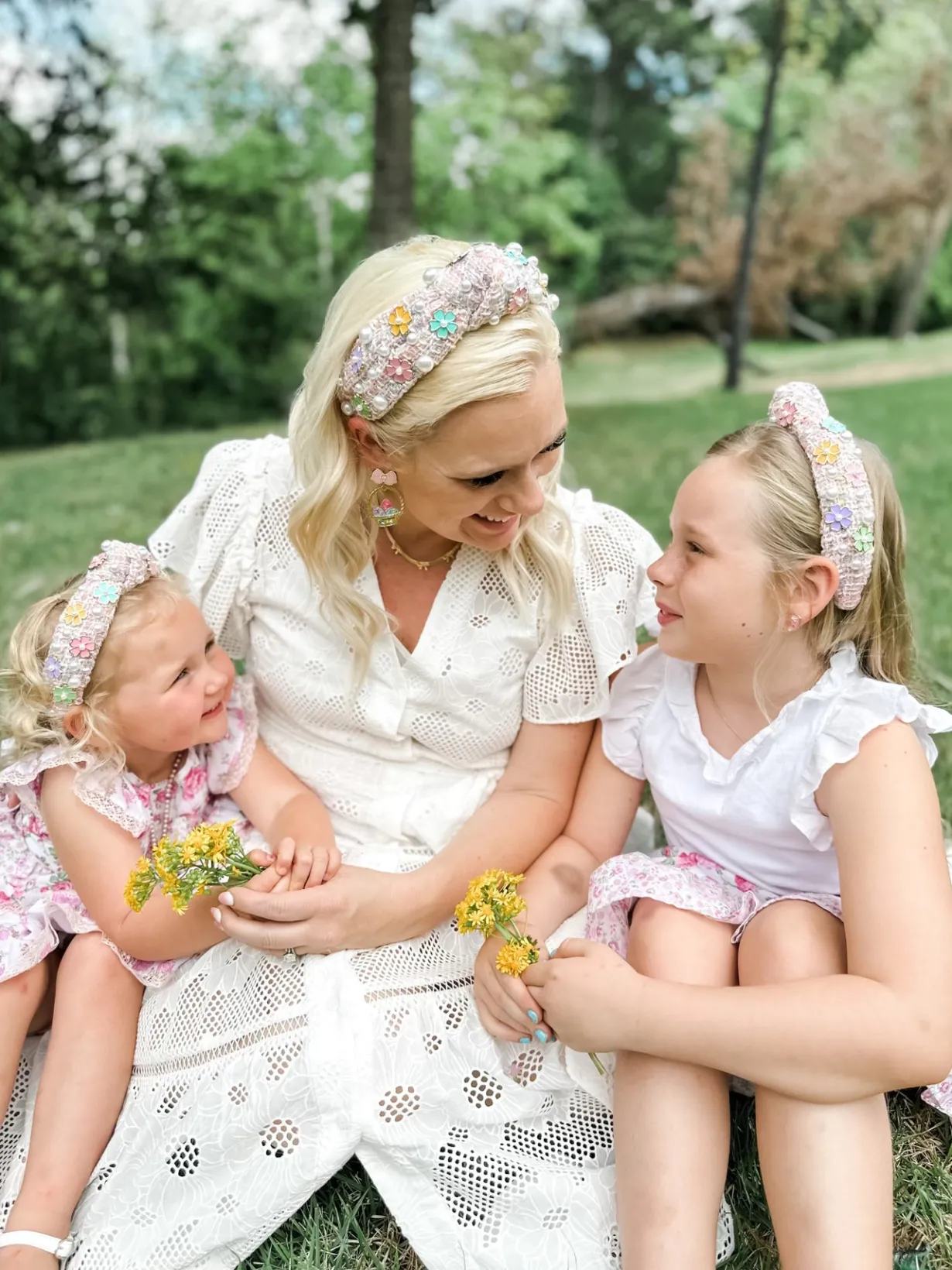 adult_size_pink_tweed_hea_4.webp Adult Size Pink Tweed Headband with Flowers-Brianna Cannon Online