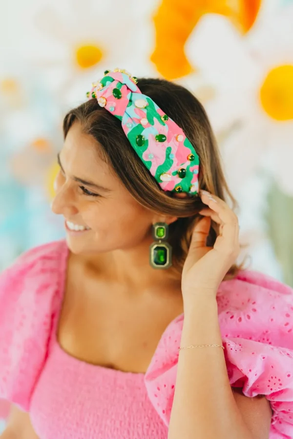 Adult Size Pretty Country Pink, Green & Blue Headband-Brianna Cannon Best