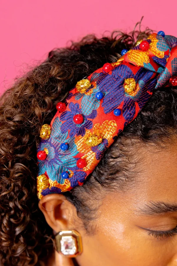 Adult Size Red & Blue Primary Floral Headband-Brianna Cannon Discount
