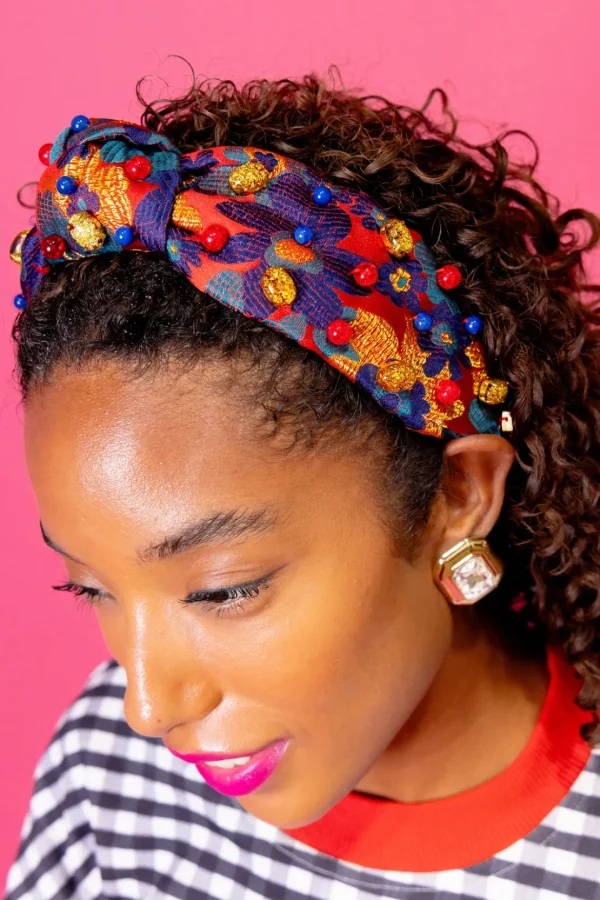 Adult Size Red & Blue Primary Floral Headband-Brianna Cannon Discount