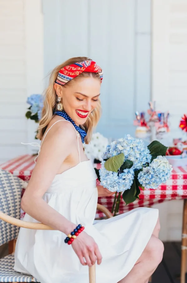 Adult Size Red Bandana Knotted Headband-Brianna Cannon New