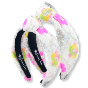 Adult Size Sequin Headband with Bright Flowers-Brianna Cannon New