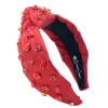 Adult Size Shimmer Headband with Hand-Sewn Crystals in Red-Brianna Cannon Online
