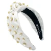 Adult Size Shimmer Headband with Hand-Sewn Crystals in Silver-Brianna Cannon New