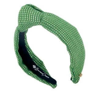 Adult Size Solid Tweed and Gold Headband in Green-Brianna Cannon Discount