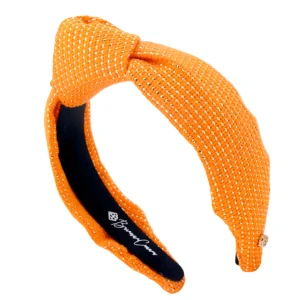 Adult Size Solid Tweed and Gold Headband in Orange-Brianna Cannon Clearance