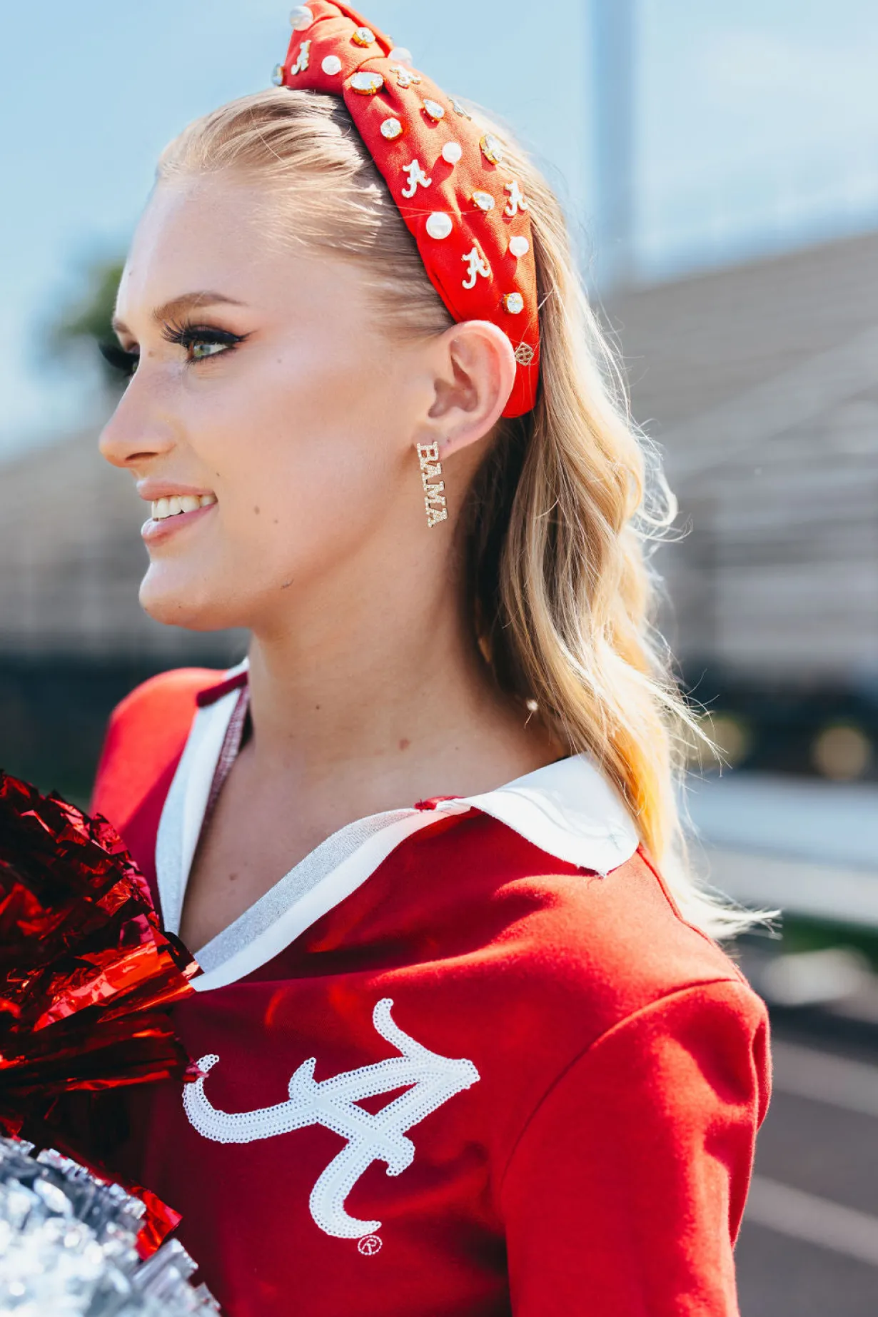 alabama_bama_pav_rhinesto_1.webp Alabama BAMA Pavé Rhinestone Stud Earrings-Brianna Cannon Online