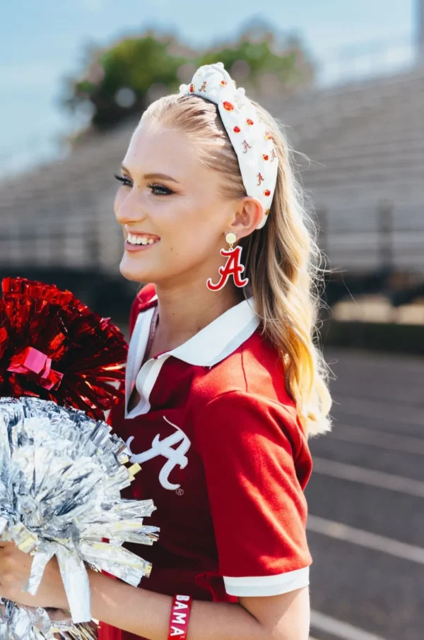 Alabama Crimson & White A Earrings-Brianna Cannon Online