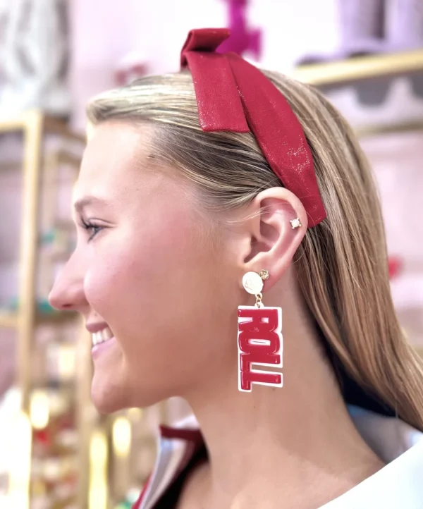 Alabama Crimson & White ROLL TIDE Earrings-Brianna Cannon Fashion