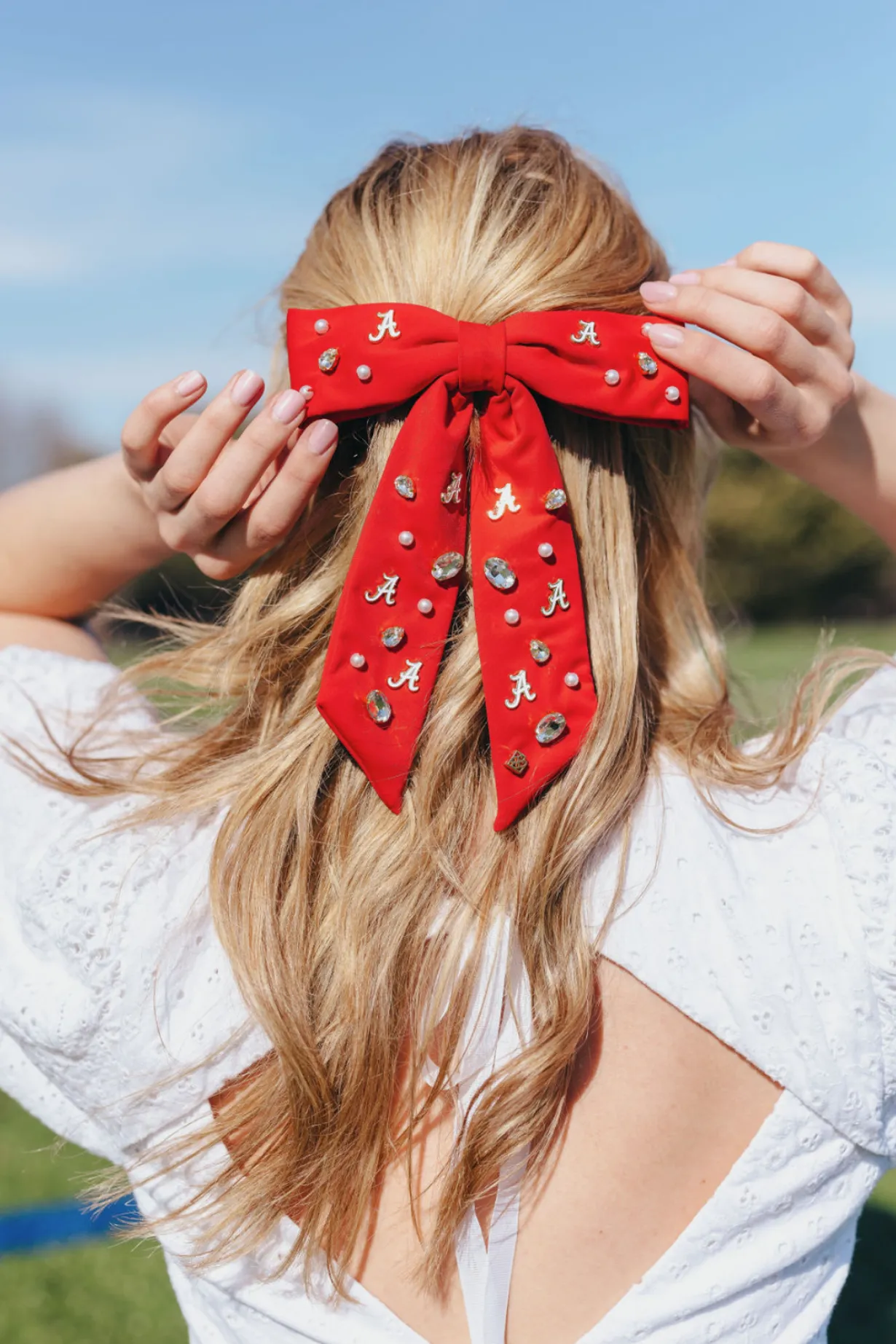 alabama_crimson_bow_barre_2.webp Alabama Crimson Bow Barrette-Brianna Cannon Fashion