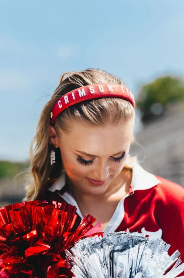 Alabama Crimson Thin Embroidered Headband-Brianna Cannon New