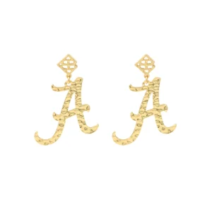 Alabama Gold A Earring with BC Logo-Brianna Cannon Best