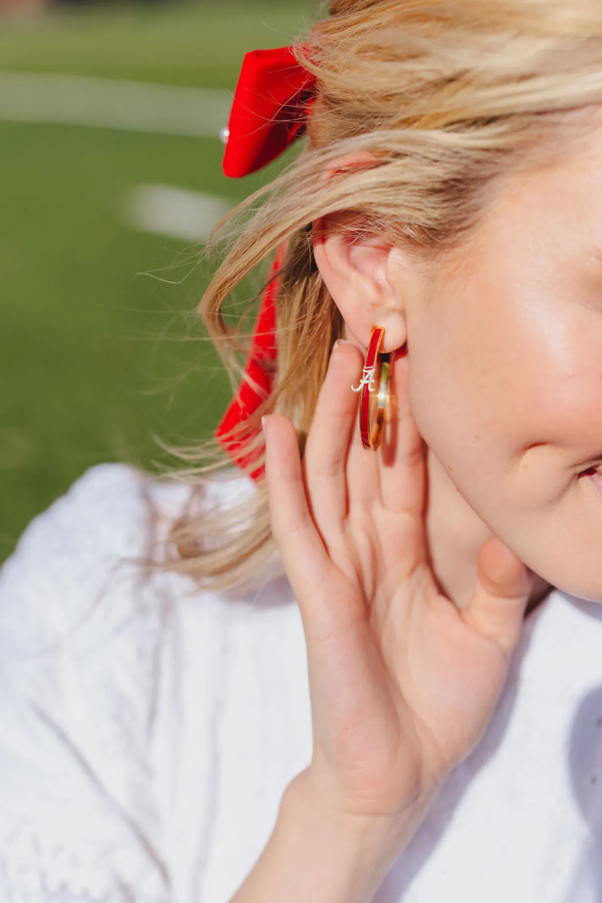 alabama_logo_hoop_earring_2.webp Alabama Logo Hoop Earrings-Brianna Cannon Clearance