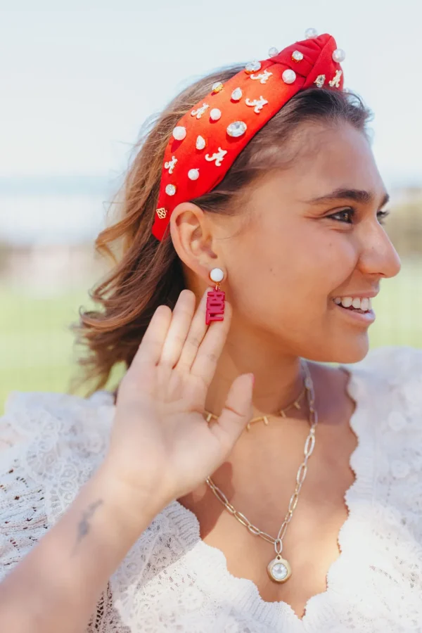 Alabama Mini Crimson ROLL TIDE Earrings-Brianna Cannon Outlet