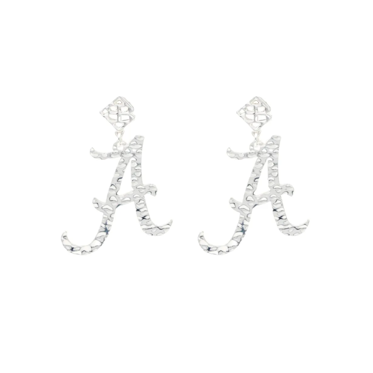 alabama_silver_a_earring__0.webp Alabama Silver A Earring with BC Logo-Brianna Cannon Fashion