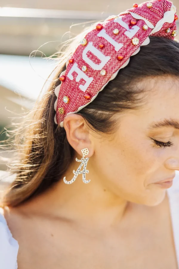 Alabama Silver A Earring with BC Logo-Brianna Cannon Fashion